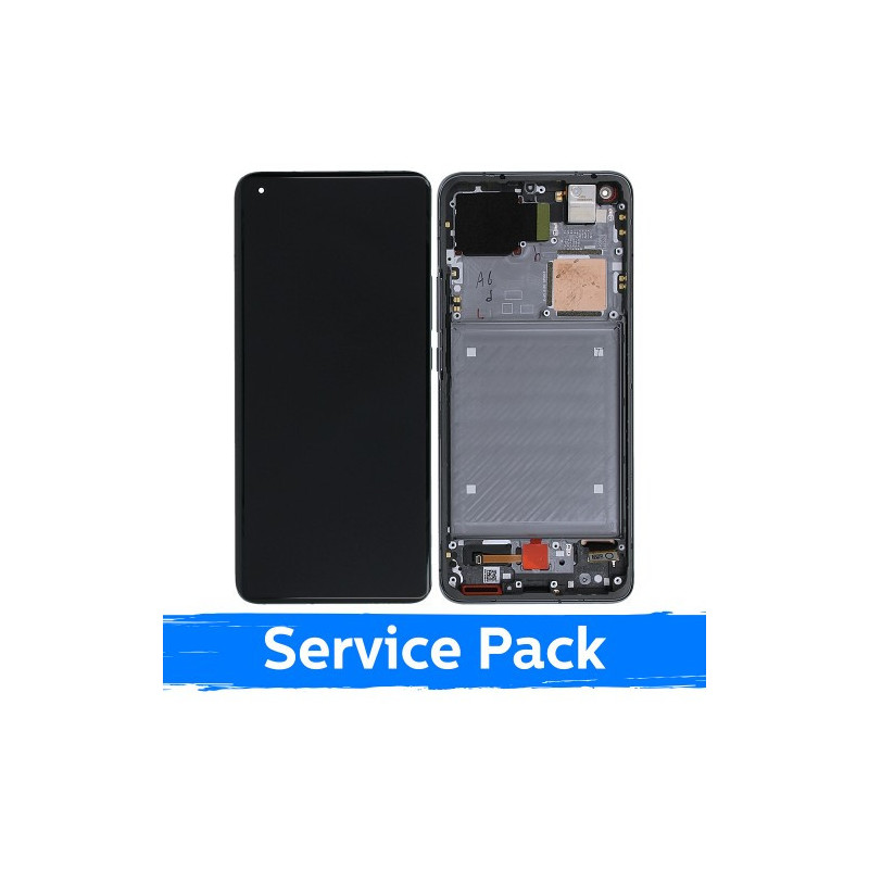Screen for Xiaomi Mi 11 Ultra with frame / Ceramic Black / (Service Pack)