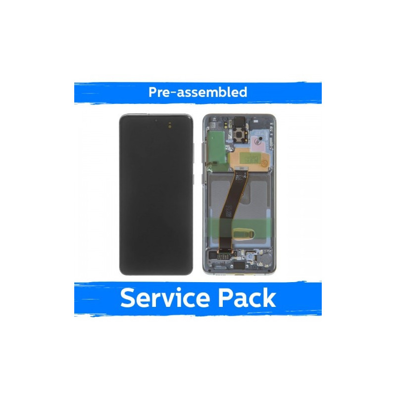 Ekranas skirtas Samsung G980 S20 su rėmeliu / Cosmic Gray / (Pre-assembled Service Pack)