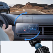 Automobilinis laikiklis Joyroom 'JR-ZS240 Pro' juodas (bevielis krovimas 15W) (magnetinis / grotelėms)