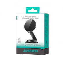 Automobilinis laikiklis Joyroom 'JR-ZS408' juodas (bevielis krovimas 15W) (magnetinis / lipinamas)