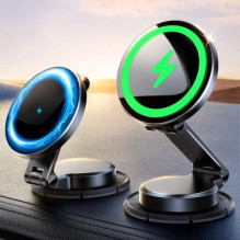 Joyroom car holder 'JR-ZS408' black (wireless charging 15W) (magnetic / adhesive)