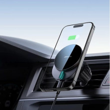 Automobilinis laikiklis Joyroom 'JR-ZS409' juodas (15W / Magsafe Compatible) (magnetinis / grotelėms)