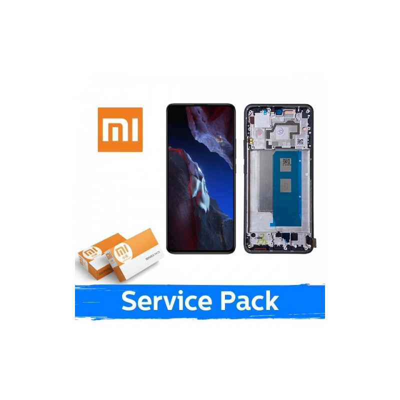 Ekranas skirtas Xiaomi Poco F5 5G su rėmeliu / Blue / (Service Pack)