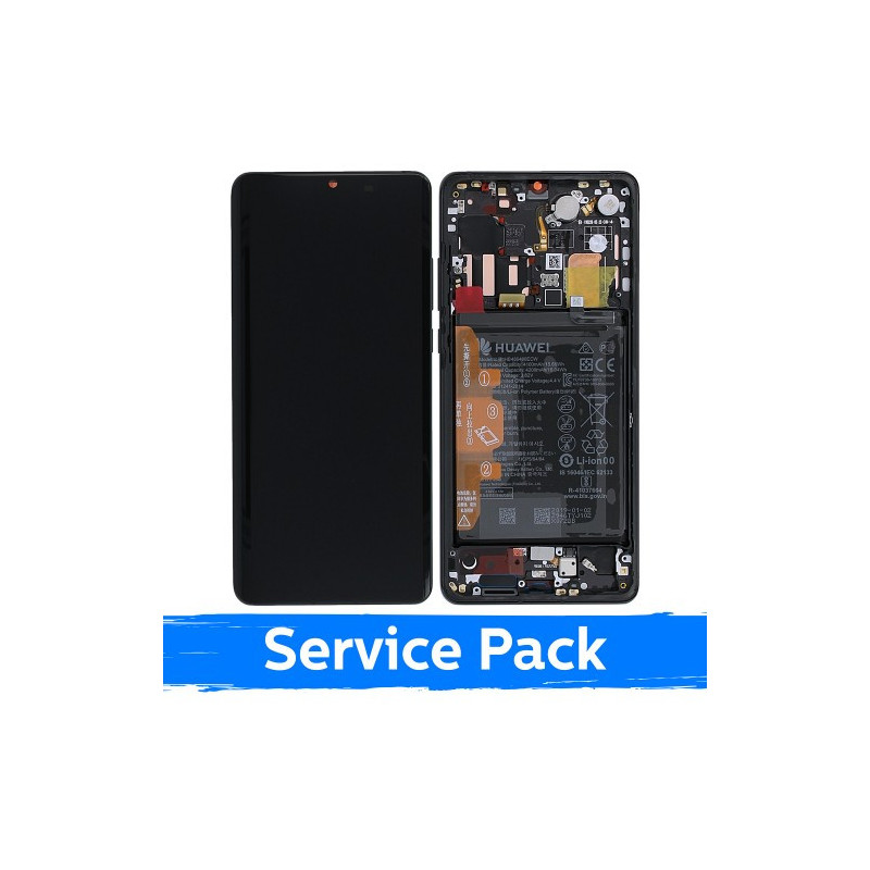 Ekranas skirtas Huawei P30 Pro su rėmeliu / Black / (Service Pack)