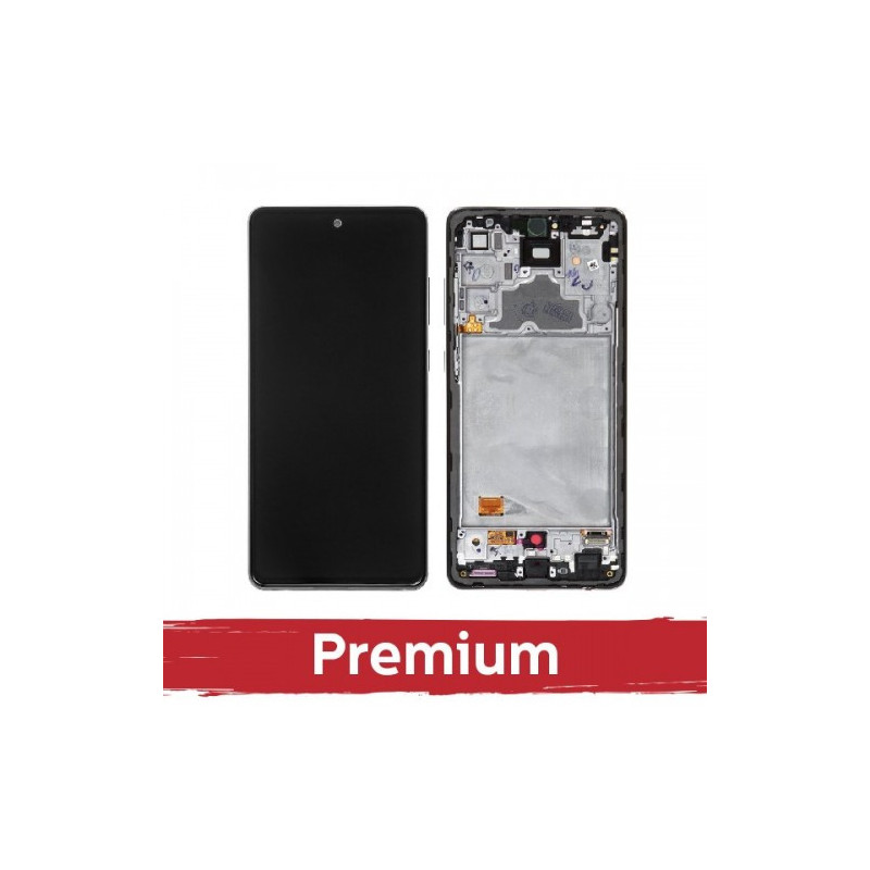 Ekranas skirtas Samsung A725 A72 su rėmeliu / Awesome Black / OEM