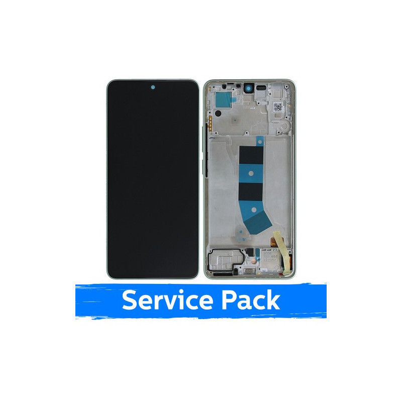 Ekranas skirtas Xiaomi Redmi Note 13 4G su rėmeliu / Mint Green / (Service Pack)