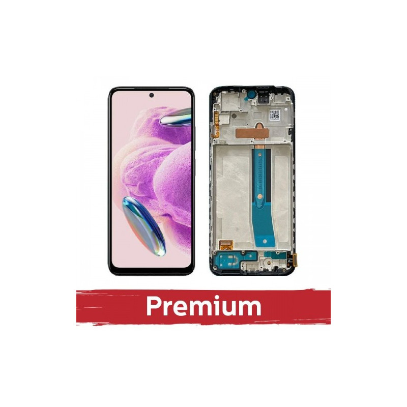 Ekranas skirtas Xiaomi Redmi Note 12S juodas su rėmeliu OEM