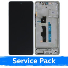 Ekranas skirtas Xiaomi Redmi Note 13 5G su rėmeliu / Arctic White / (Service Pack)