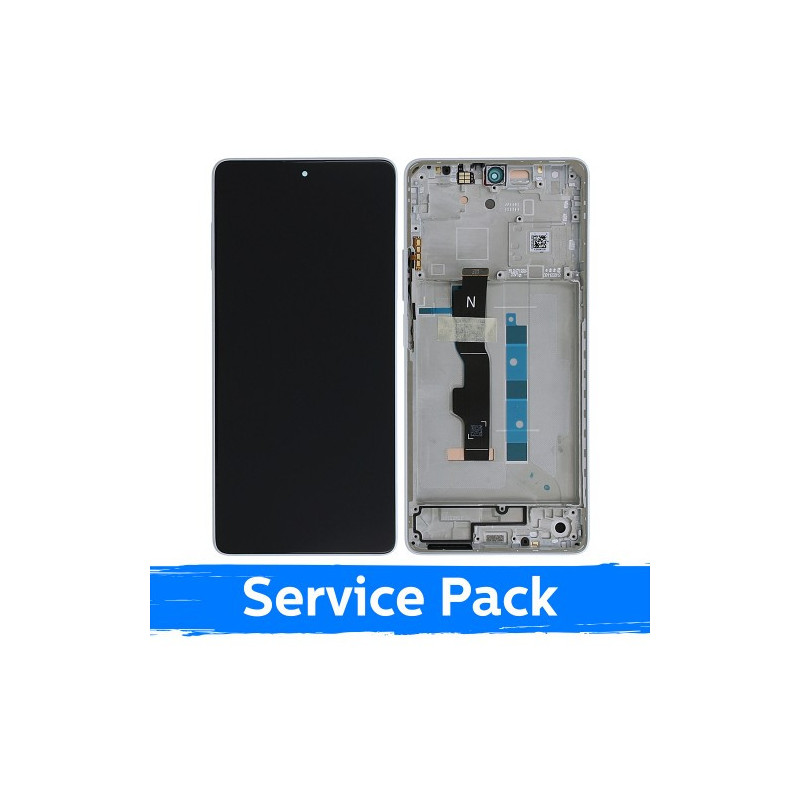 Ekranas skirtas Xiaomi Redmi Note 13 5G su rėmeliu / Arctic White / (Service Pack)