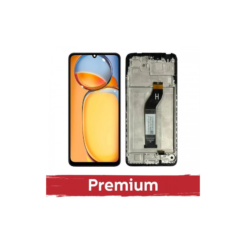 Ekranas skirtas Xiaomi Redmi 13C 4G / Redmi 13C 5G / Poco C65 juodas su rėmeliu OEM