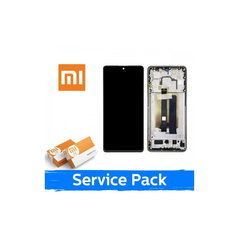 Ekranas skirtas Xiaomi Poco X6 Pro 5G su rėmeliu / Black / (Service Pack)