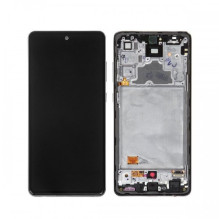 Ekranas skirtas Samsung A725 A72 su rėmeliu / Awesome Black / HQ