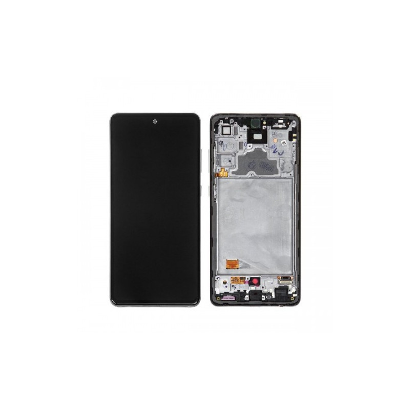 Ekranas skirtas Samsung A725 A72 su rėmeliu / Awesome Black / HQ