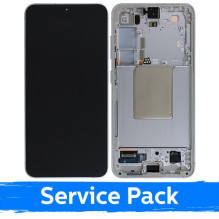Ekranas skirtas Samsung S921 S24 su rėmeliu / Marble Grey / (Service Pack)