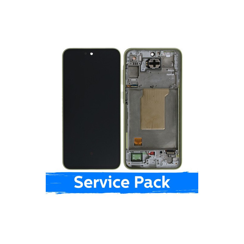 Ekranas skirtas Samsung A356 A35 5G su rėmeliu / Lemon / (Service Pack)