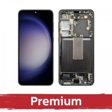Screen for Samsung S916 S23 Plus with frame / Phantom Black (Graphite) / OEM