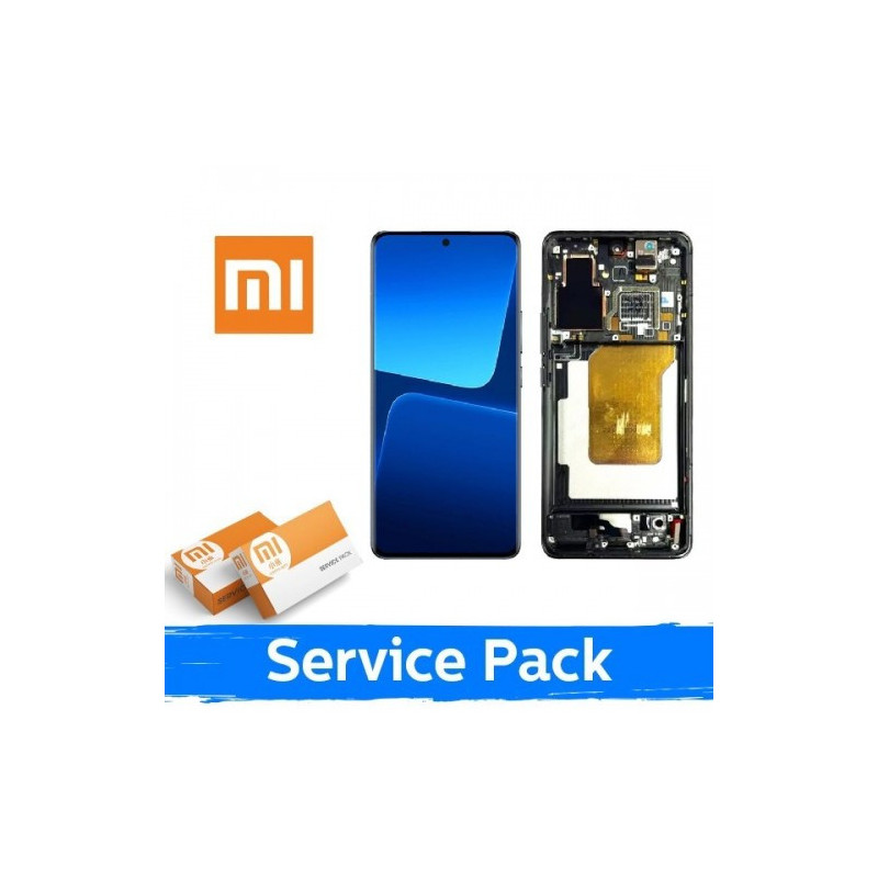 Screen for Xiaomi 13 Pro with frame / Ceramic Black / (Service Pack)