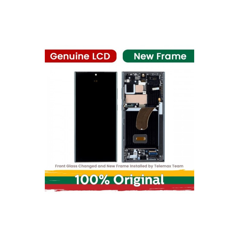 Screen for Samsung S918 S23 Ultra with frame / Green / (Updated: Telemax)