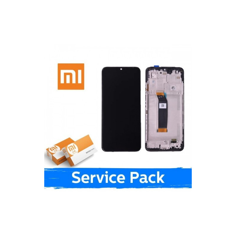 Ekranas skirtas Xiaomi Poco M4 5G / Poco M5 4G / Redmi 10 5G juodas su rėmeliu (Service Pack)