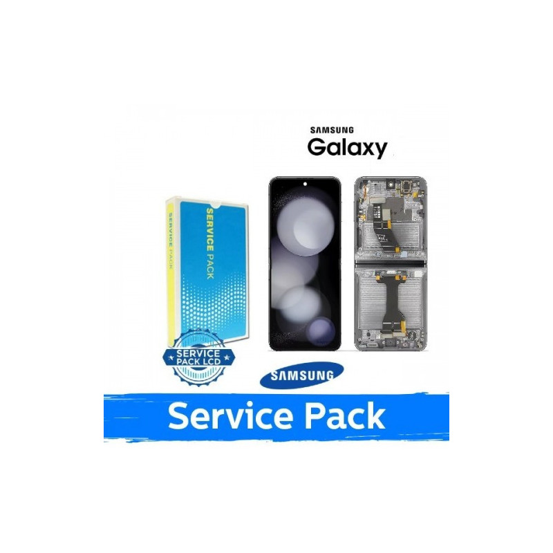 Screen for Samsung F731 Z Flip5 (INNER) with frame / Graphite (Gray) / (Service Pack)