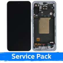Screen for Samsung A556 A55 5G with frame / Ice Blue / (Service Pack)