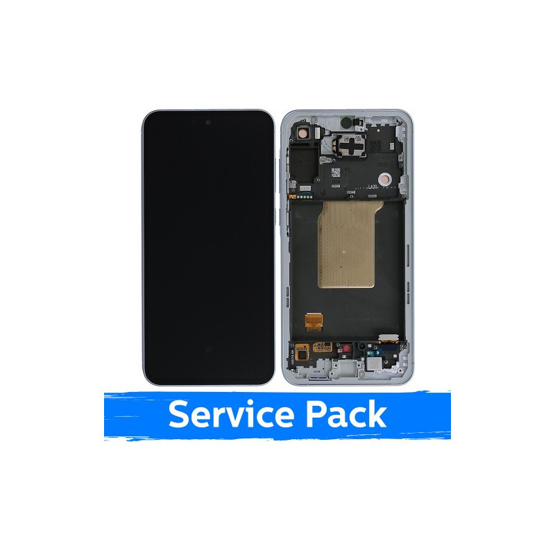 Screen for Samsung A556 A55 5G with frame / Ice Blue / (Service Pack)
