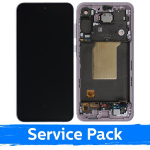 Ekranas skirtas Samsung A556 A55 5G su rėmeliu / Lilac / (Service Pack)