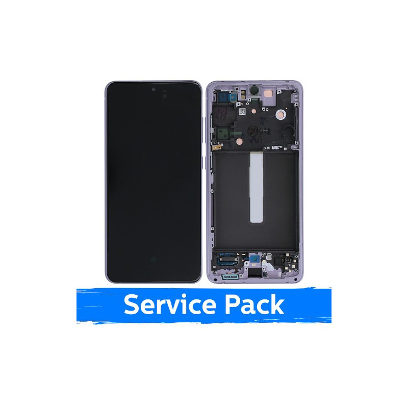 Screen for Samsung G990 S21 FE 5G with frame / Lavender / (Service Pack)