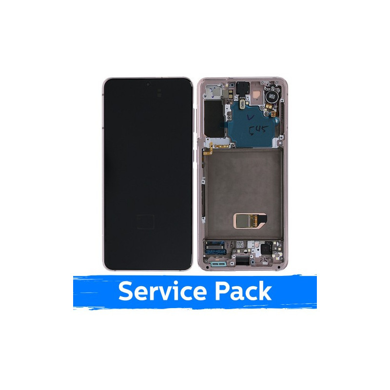 Screen for Samsung G991 S21 with frame / Phantom Pink / (Service Pack)