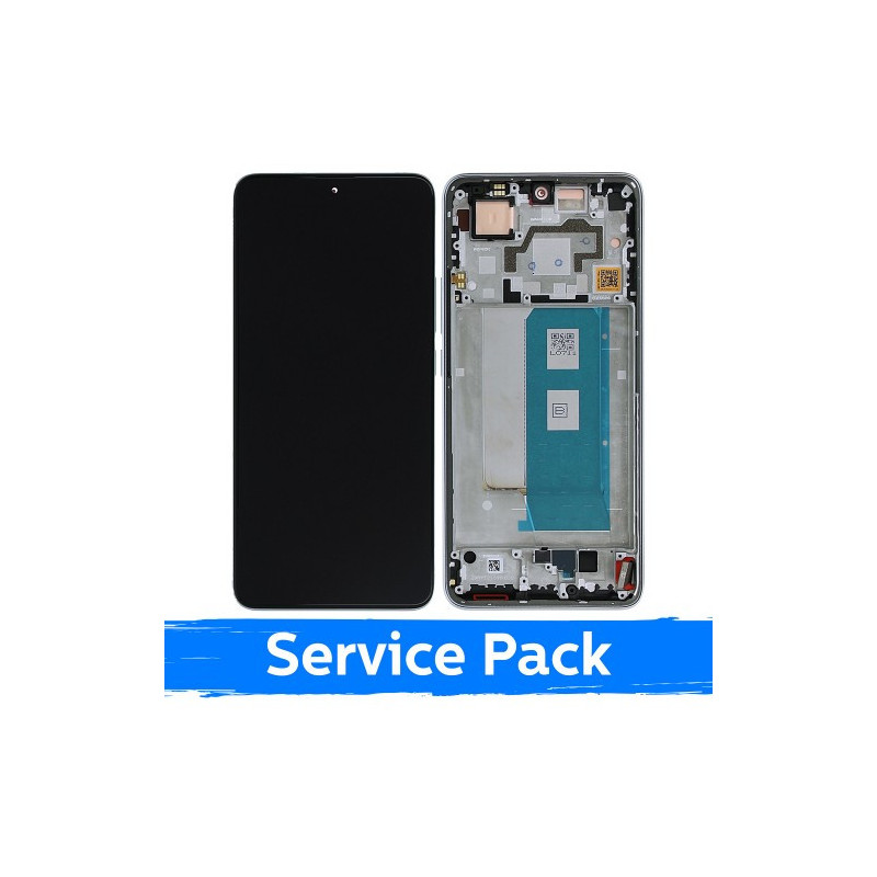 Ekranas skirtas Xiaomi Poco F5 Pro 5G su rėmeliu / White / (Service Pack)