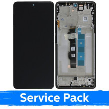 Ekranas skirtas Xiaomi Poco M6 Pro 4G / Redmi Note 13 Pro 4G su rėmeliu / Black (Blue) / (Service Pack)