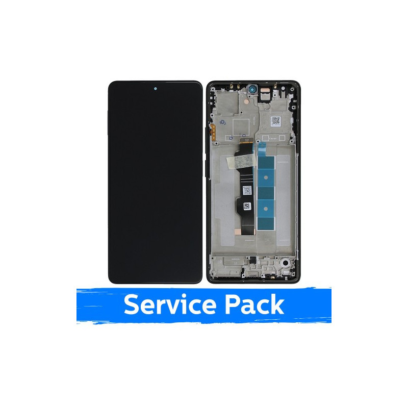 Ekranas skirtas Xiaomi Poco M6 Pro 4G / Redmi Note 13 Pro 4G su rėmeliu / Black (Blue) / (Service Pack)