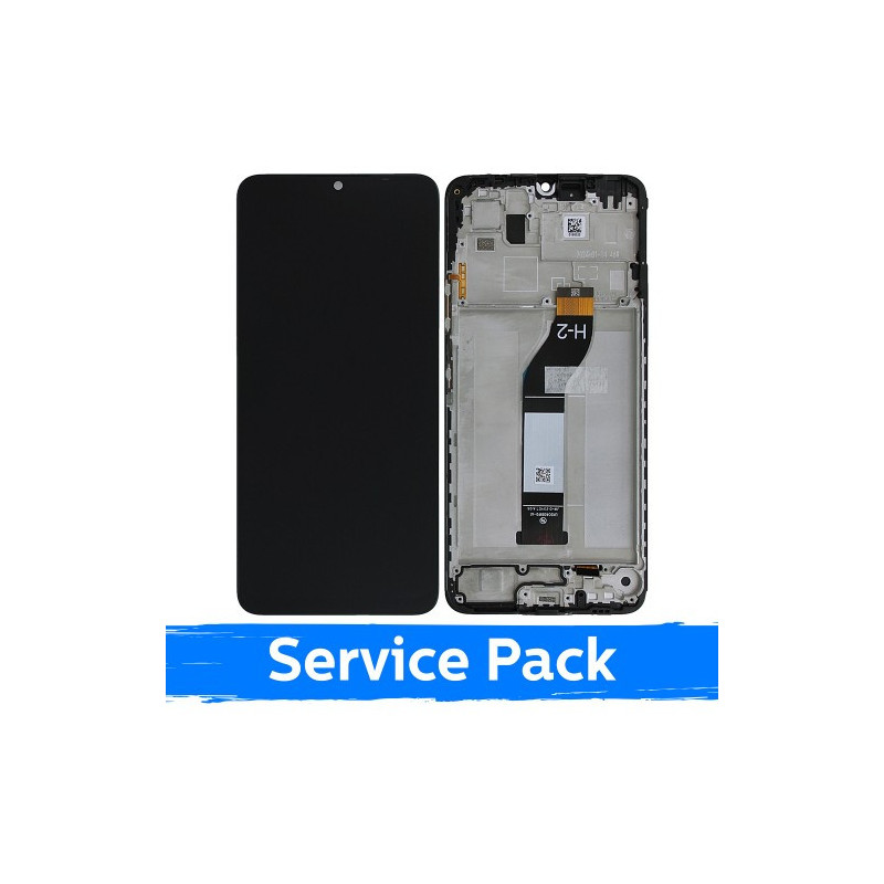 Ekranas skirtas Xiaomi Redmi 13C 4G / Redmi 13C 5G / Poco C65 juodas su rėmeliu (Service Pack)