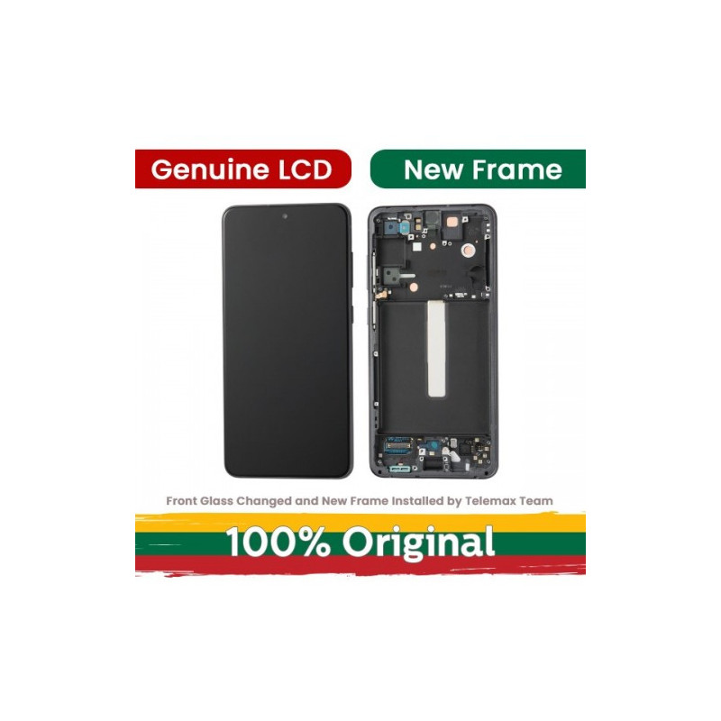 Screen for Samsung G990 S21 FE with frame / Graphite / (Updated: Telemax)