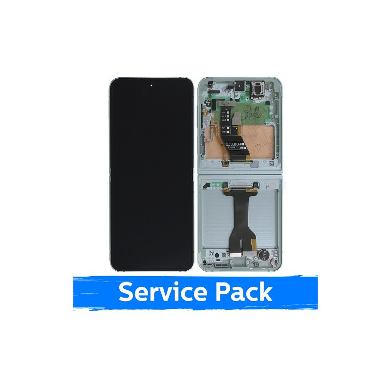 Ekranas skirtas Samsung F741 Z Flip6 (INNER) su rėmeliu / Mint / (Service Pack)