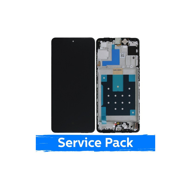 Ekranas skirtas Samsung M556 M55 5G juodas su rėmeliu (Service Pack)