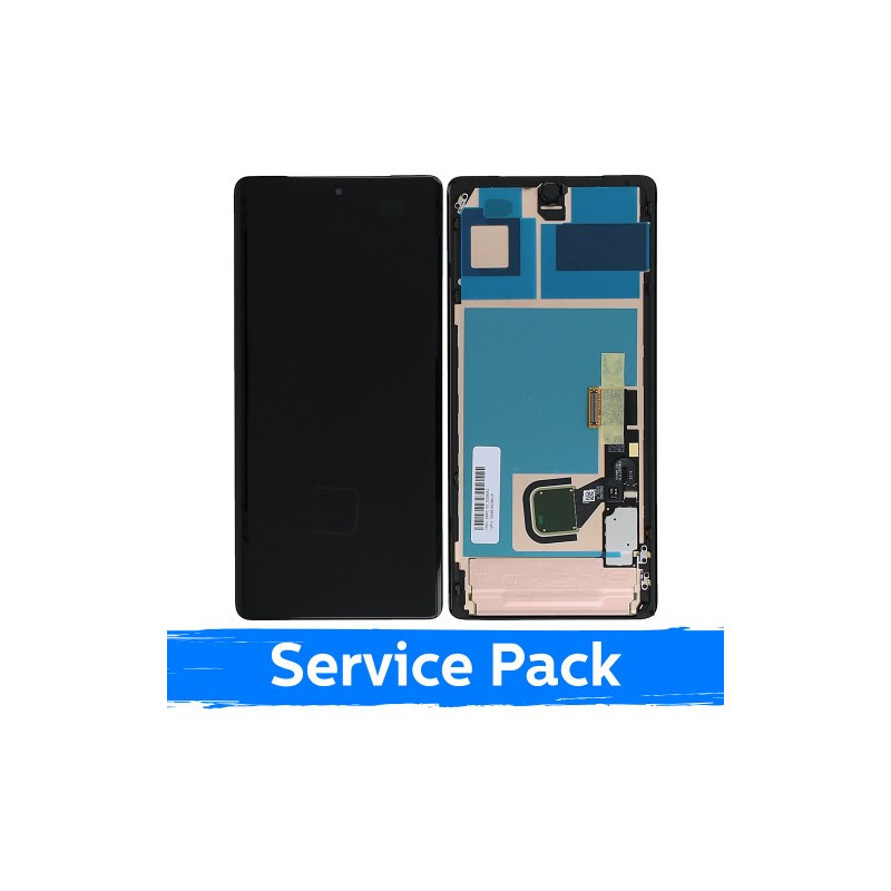 Ekranas skirtas Google Pixel 7 Pro juodas su rėmeliu (Service Pack)