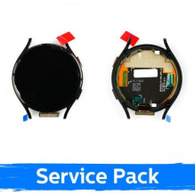 Ekranas skirtas Samsung R875 Watch 4 44mm su rėmeliu / Silver / (Service Pack)