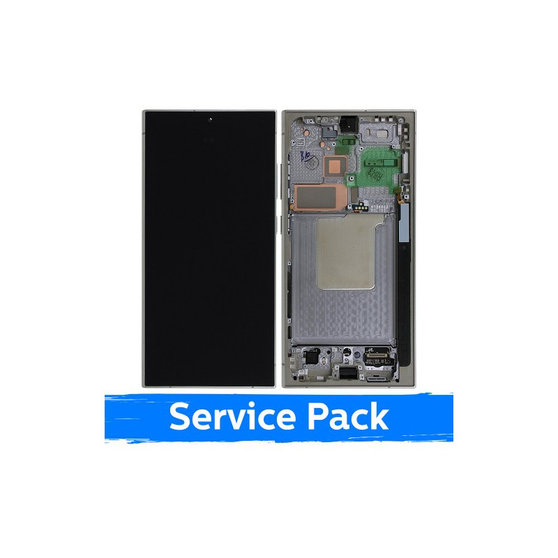 Screen for Samsung S928 S24 Ultra with frame / Titanium Gray / (Service Pack)