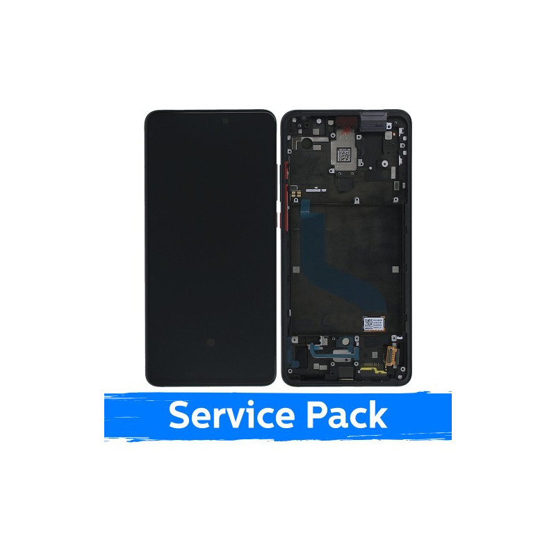 Screen for Xiaomi Mi 9T (Mi 9T Pro) with frame / Carbon Black / (Service Pack)