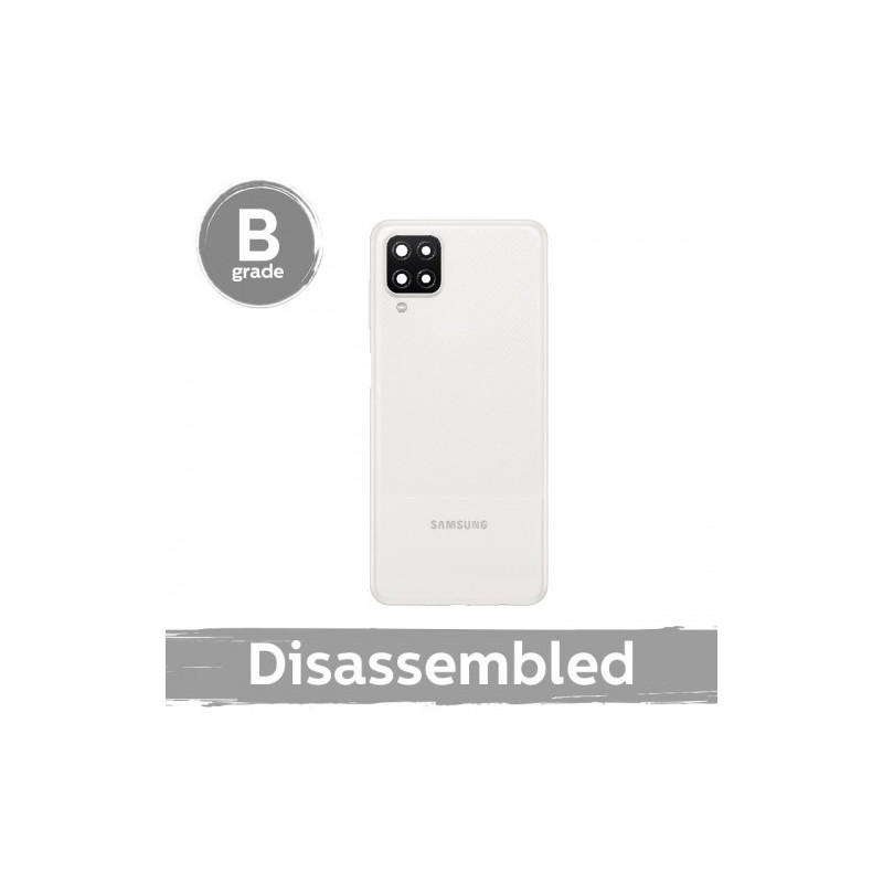 Back cover for Samsung A125 A12 / White / with glass 100% original (9 / 10 used)