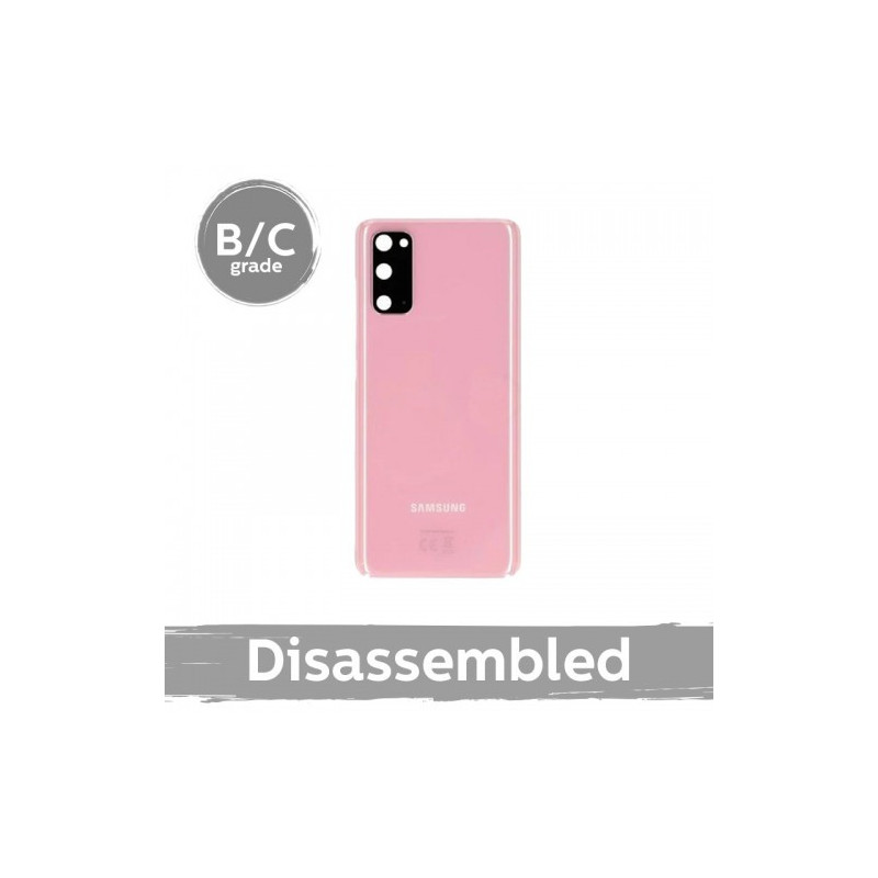 Back cover for Samsung G980 S20 / Cloud Pink / with glass 100% original (8 / 10 used)