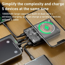 Išorinė baterija WK Design 'WP-331' juodas 10000mAh (Wireless Charge 15W / PD 20W / QC3.0 22.5W) Išorinė baterija WK Design 'WP-331' juodas 10000mAh (Wireless Charge 15W / PD 20W / QC3.0 22.5W)