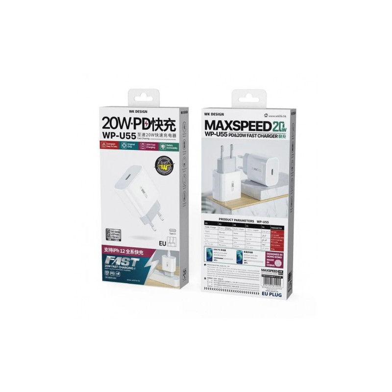Charger WK Design 'WP-U55' white 20W (1xUSB-C)