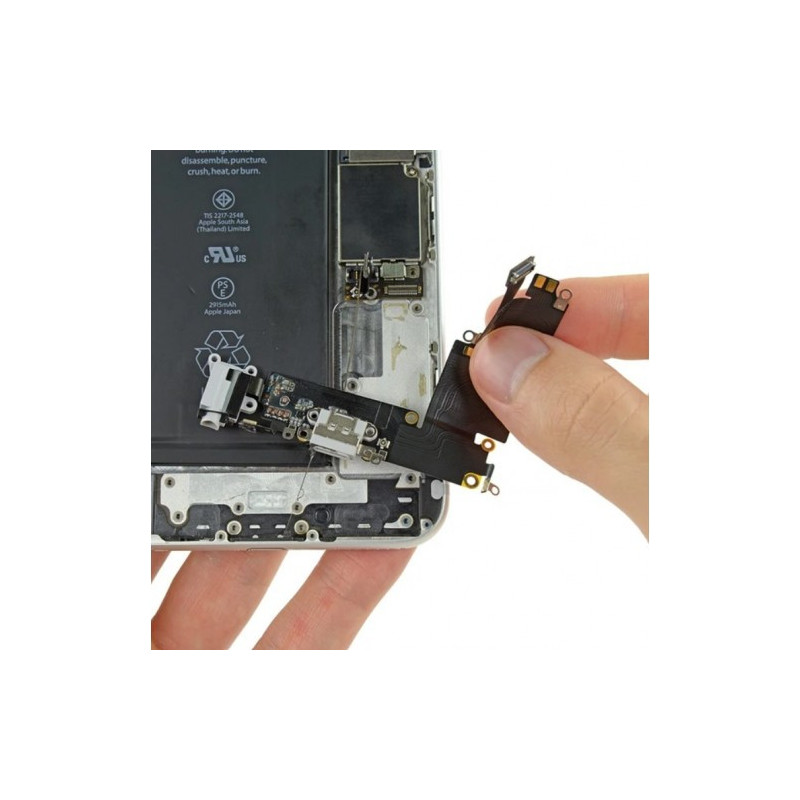 Charging port for iPhone 5S with flex connector / WHITE / OEM