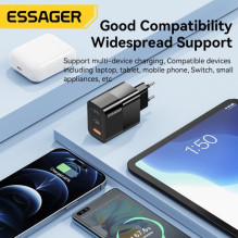 Charger Essager 'GaN Pinson' black 33W (PD / QC3.0)