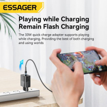 Charger Essager 'GaN Pinson' black 33W (PD / QC3.0)