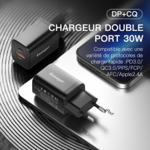 Charger Essager 'Journey' black 30W (PD / QC3.0)