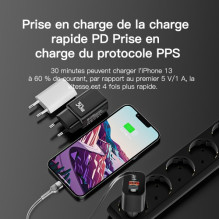Charger Essager 'Journey' black 30W (PD / QC3.0)