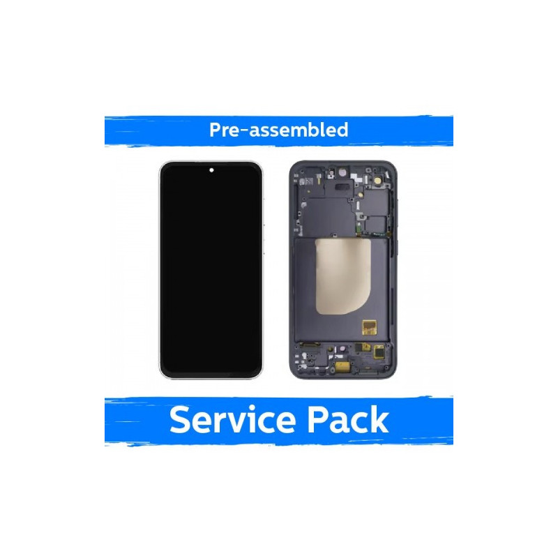 Ekranas skirtas Samsung S711 S23 FE su rėmeliu / Graphite / (Pre-assembled Service Pack)